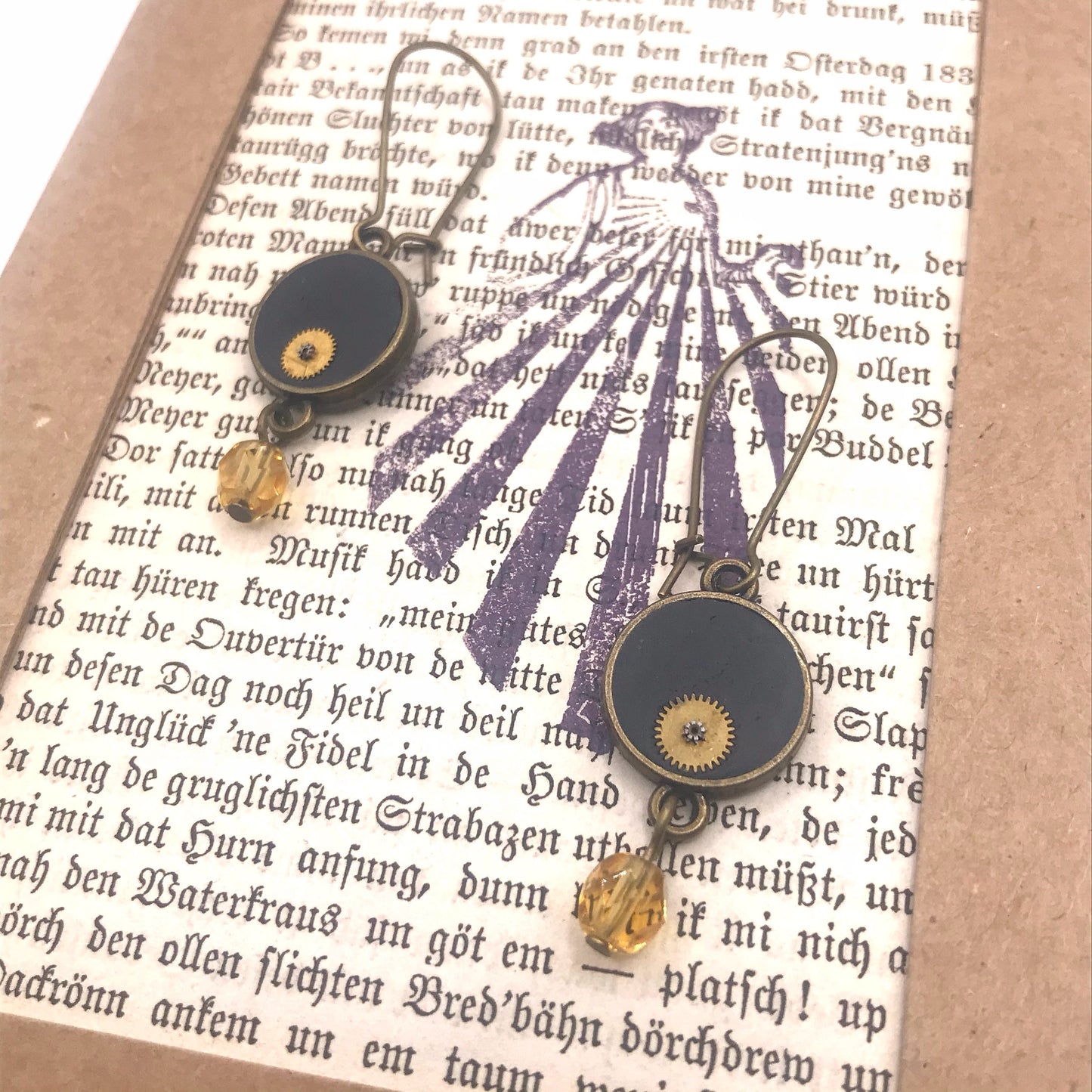 Literatu Nights Earrings #1 - Midnight Grey