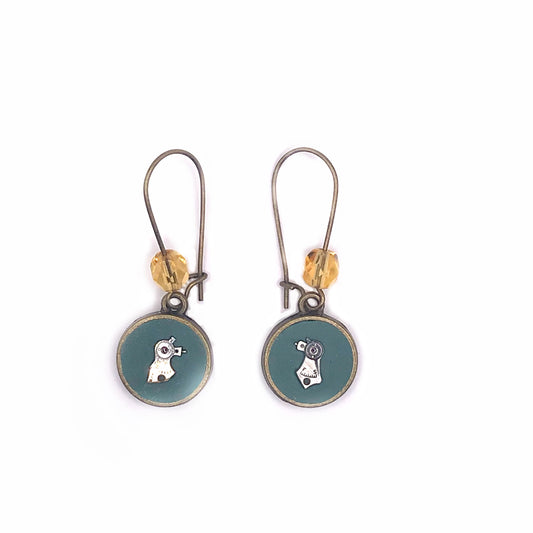 Literatu Nights Earrings #3 - Dusty Green